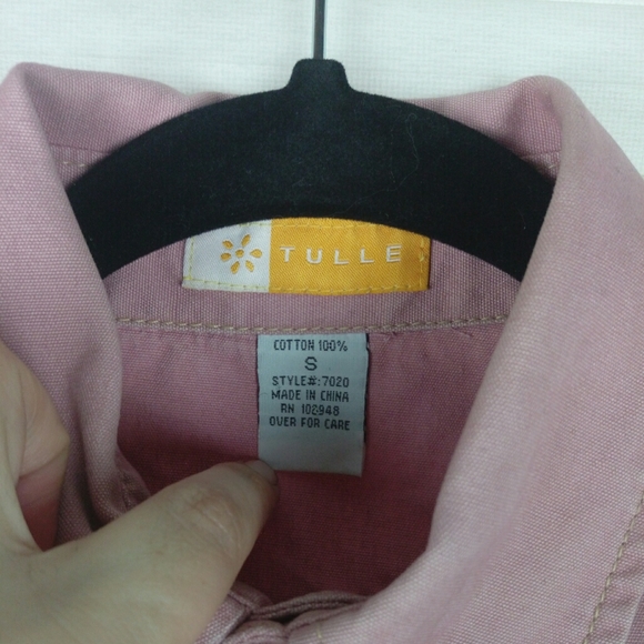 Tulle Anthropologie Pink Button Up Jacket Sz S - Picture 7 of 7